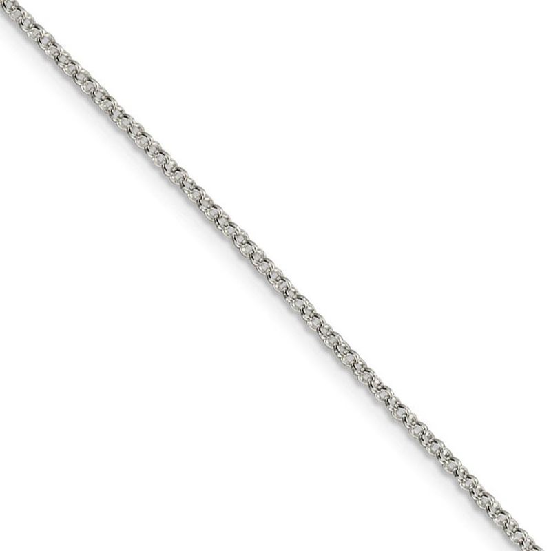 1.5mm, Sterling Silver Solid Rolo Chain Necklace, 30 Inch